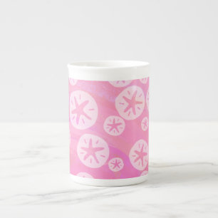 Tasse En Porcelaine Dollar de sable blanc et rose