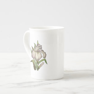 Tasse en porcelaine d'ossement Iris