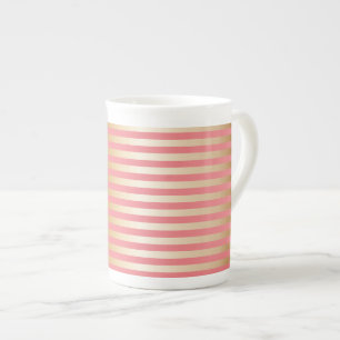 Tasse En Porcelaine Doucement rose et rayures de gradation d'or