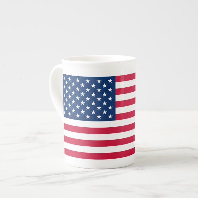 Tasse En Porcelaine Drapeau américain - États-Unis d'Amérique - Patrio (Devant gauche)