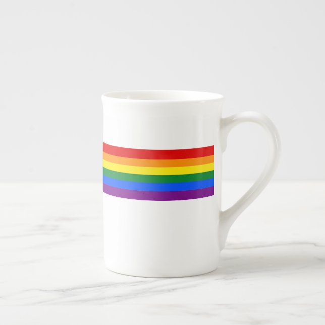 Tasse En Porcelaine Drapeau arc-en-ciel Gay pride LGBTQ classique (Droite)