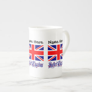 Tasse En Porcelaine Drapeau britannique du Royaume-Uni avec personnali