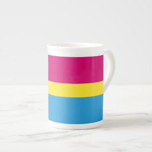 Tasse En Porcelaine Drapeau de fierté pansexuelle SlipperyJoe rose amb