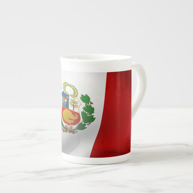 Tasse En Porcelaine Drapeau du Pérou (Devant droit)