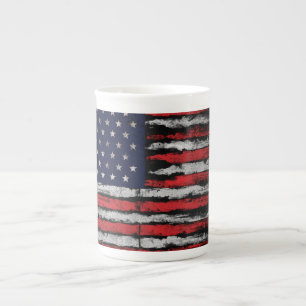 Tasse En Porcelaine Drapeau Grunge U.S.A