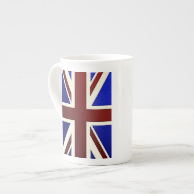 Tasse En Porcelaine Drapeau métallique d'Union Jack (Devant gauche)