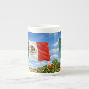 Tasse En Porcelaine Drapeau Mexicain 