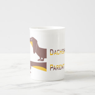 Tasse En Porcelaine Drôle mignon dachshund pour parent chien long