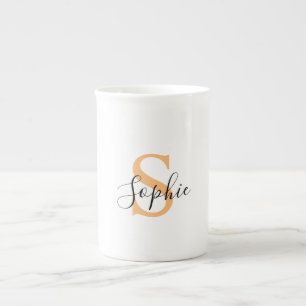 Tasse En Porcelaine Écriture Élégante Nom Personnalisé Cadeau Personna