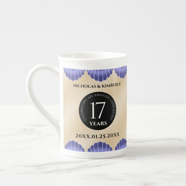 Tasse En Porcelaine Élégant 17ème anniversaire de Mariage des obus (Gauche)