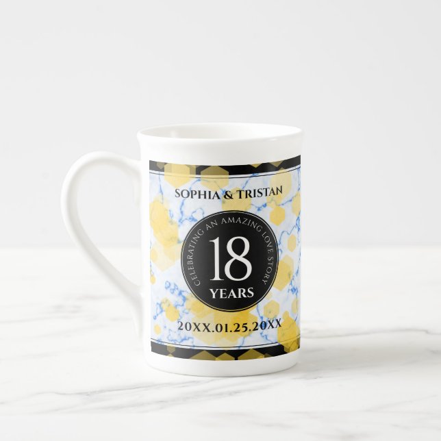 Tasse En Porcelaine Élégant 18ème anniversaire de Mariage de porcelain (Gauche)