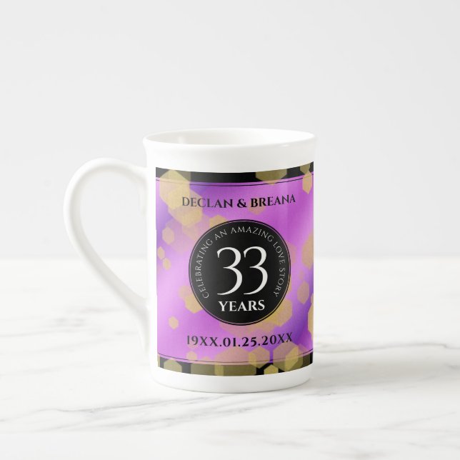 Tasse En Porcelaine Élégant 33e anniversaire du Mariage Améthyste (Gauche)