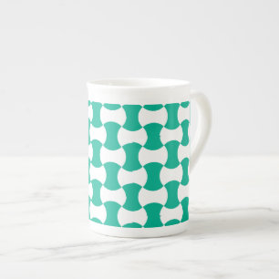 Tasse En Porcelaine Emerald Green et White Motif géométrique
