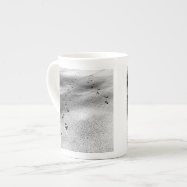 Tasse En Porcelaine Empreintes de neige (Devant gauche)