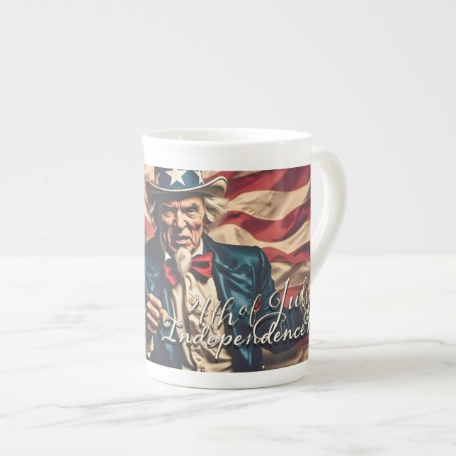 Tasse En Porcelaine Esprit de liberté en rouge, blanc et bleu (Devant droit)