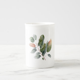 Tasse En Porcelaine Eucalyptus Feuilles