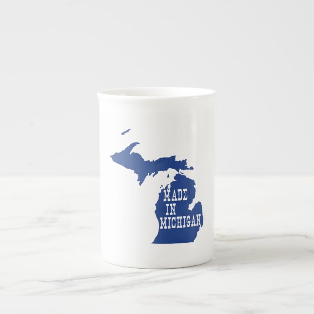Tasse En Porcelaine Fabriqué Dans Michigan État En Forme Michigander B (Devant)