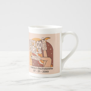 Tasse En Porcelaine Fête de bachelorette rétro rose pastel rodeo 