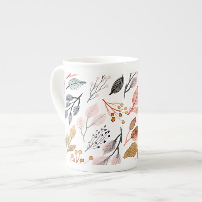 Tasse En Porcelaine feuille d'arbre (Devant gauche)