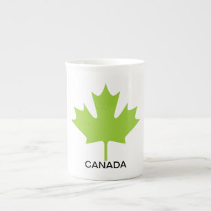 Tasse En Porcelaine Feuille d'érable verte Canada