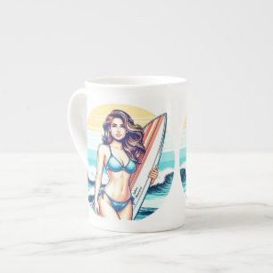 Tasse En Porcelaine Fille Sport & Surf