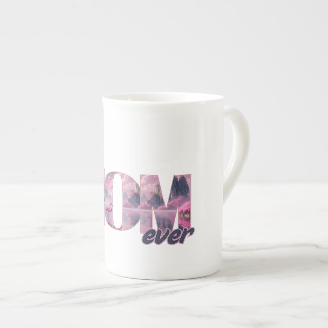 Tasse En Porcelaine Flamingos dans un monde de rêve (Devant droit)