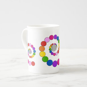 Tasse En Porcelaine Fleur de vie / Blume des Lebens - points spiraux