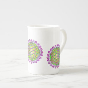 Tasse En Porcelaine Fleur De Vie - Ornements Vintages En Fleurs 2