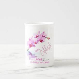 Tasse En Porcelaine Fleur d'orchidées sauvages en fleurs 50e anniversa