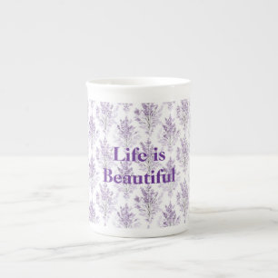 Tasse En Porcelaine Fleurs de Lavande La vie est Belle