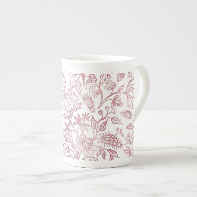 Tasse En Porcelaine Fleurs décoratives 19 (Devant droit)