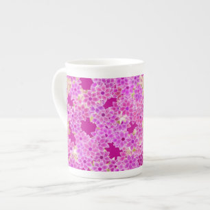 Tasse En Porcelaine Fleurs pourpres, lavande et prune, arrière - plan 