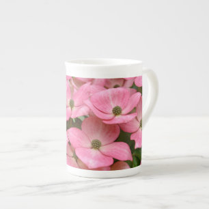Tasse En Porcelaine Fleurs roses de cornouiller de kousa