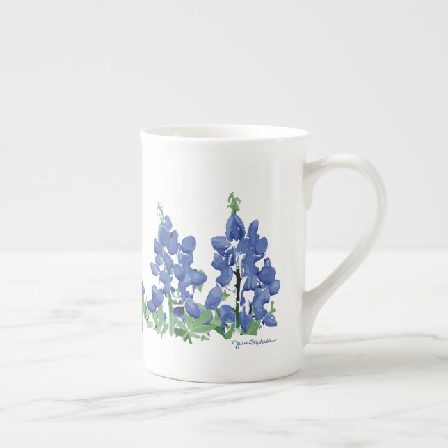 Tasse En Porcelaine Fleurs sauvages Bluebonnet, Fleurs texanes (Droite)
