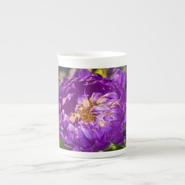 Tasse En Porcelaine Fleurs violettes (Devant)