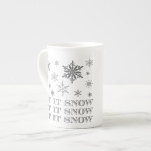Tasse En Porcelaine flocons de neige vintages modernes d'hiver