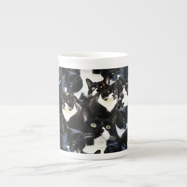 Tasse En Porcelaine Folie de chat de smoking (Devant)