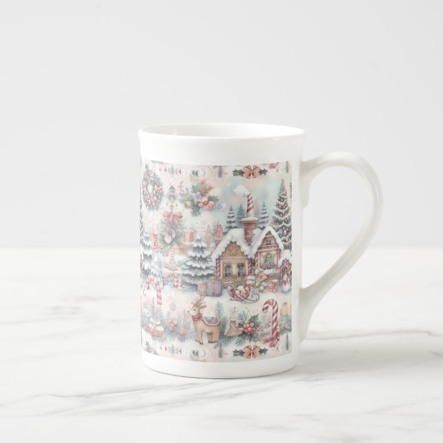 Tasse En Porcelaine Fond d'écran de la scène de Noël (Droite)