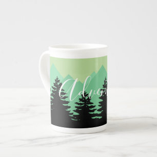 Tasse En Porcelaine Forêt rustique & Montagnes Aventure