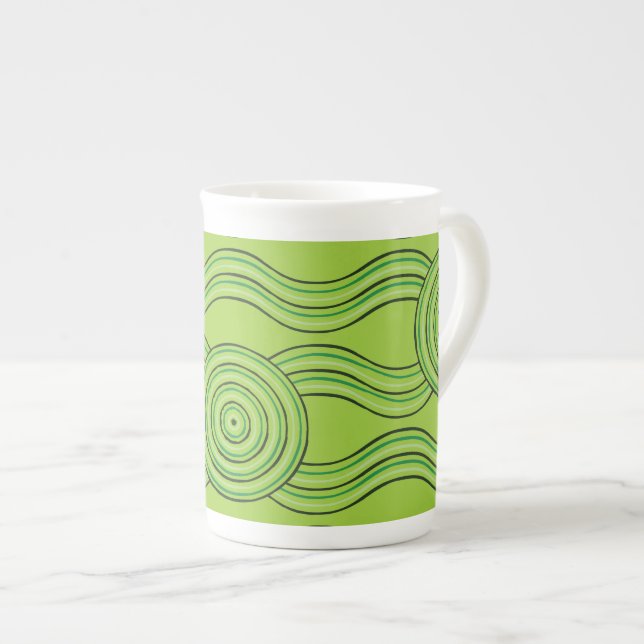Tasse En Porcelaine Forêt tropicale d'art autochtone (Devant droit)