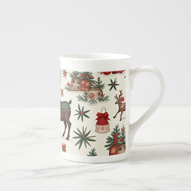 Tasse En Porcelaine Fouet de Noël (Droite)
