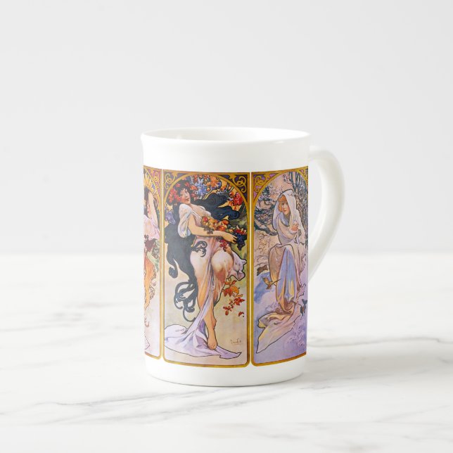 Tasse En Porcelaine Four Seasons by Alfons Mucha (Devant droit)