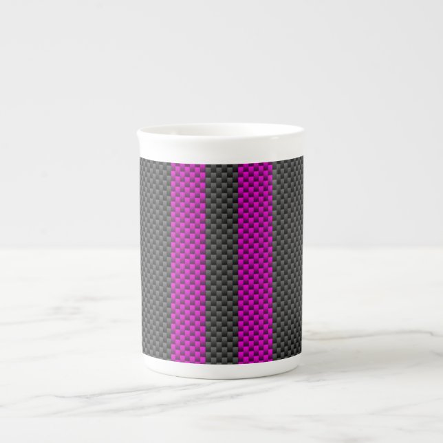 Tasse En Porcelaine Frappes de course Fuchsia en fibre de carbone (Devant)