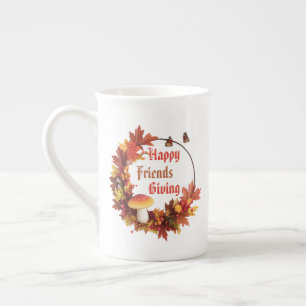 Tasse En Porcelaine Friendsgiving d'automne festif personnalisé