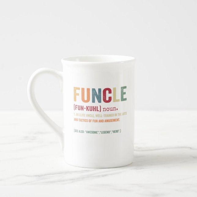Tasse En Porcelaine Funcle Funny Uncle Définition, Awesome Legend Hero (Gauche)