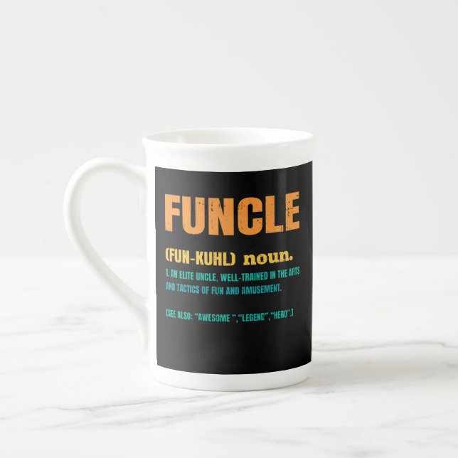 Tasse En Porcelaine Funky Funny Uncle Définition (Gauche)
