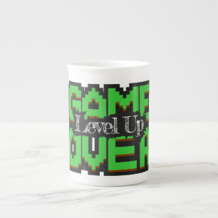 Tasse En Porcelaine Game Over, Level Up : Monde de jeu rétro pixelisé