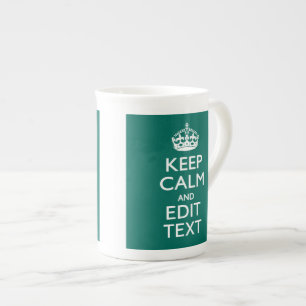 Tasse En Porcelaine Gardez le calme et ayez votre texte sur Teal