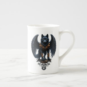 Tasse En Porcelaine Gardien de la Lune – Le Loup aux Ailes Noires