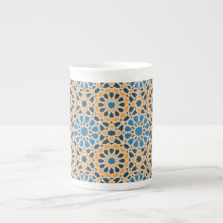 Tasse En Porcelaine Geometric Moroccan Tile & Orange Pattern